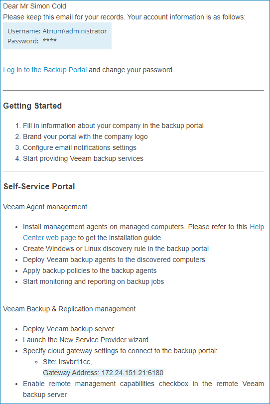 Check Welcome Email Message