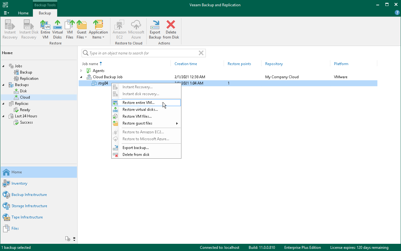 Restore Data from Cloud