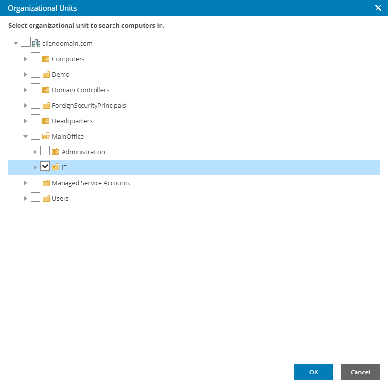 Choose Organizational Units