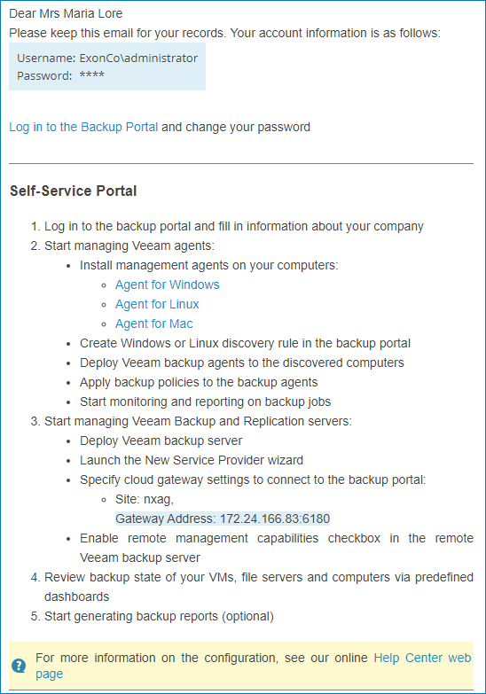 Check Welcome Email Message