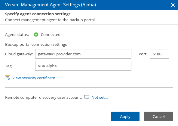 Configure Management Agent