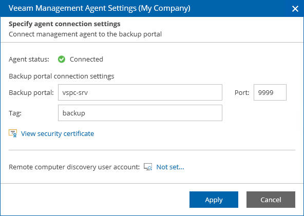 Configure Management Agent