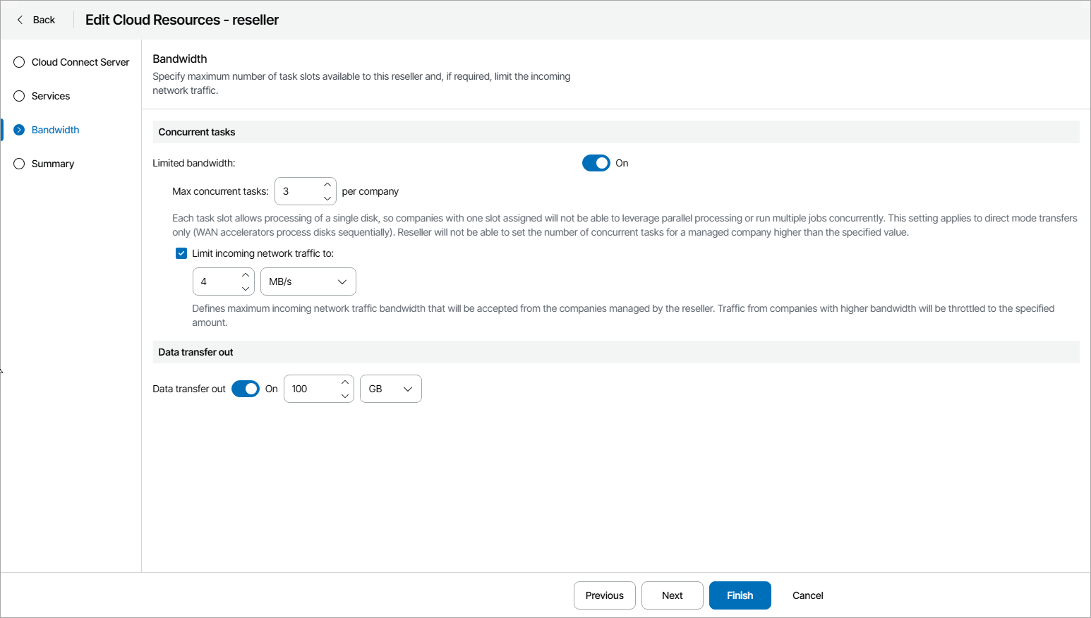 Specify Throttling Settings