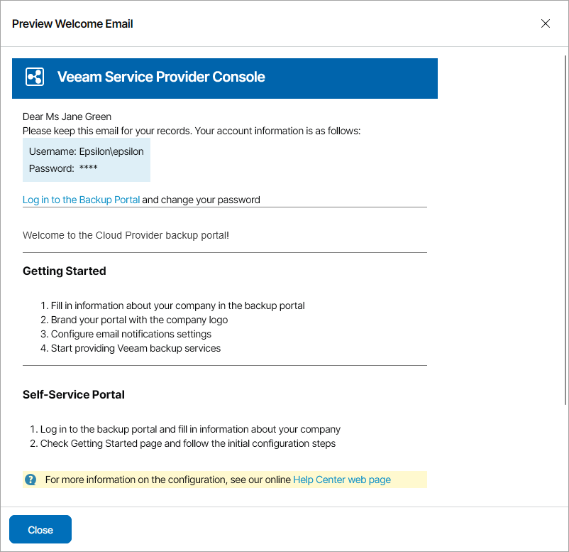 Customize Welcome Email