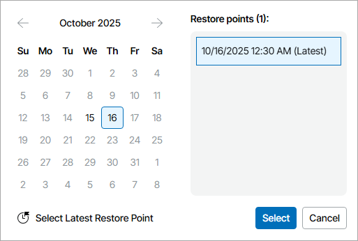 Step 2. Select Restore Point and Files to Restore