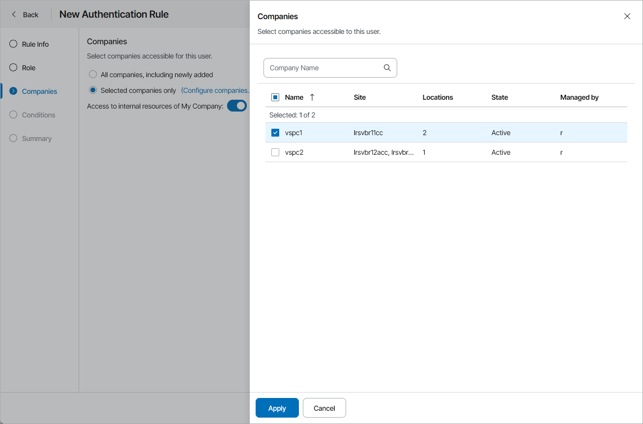 Assigning Managed Companies