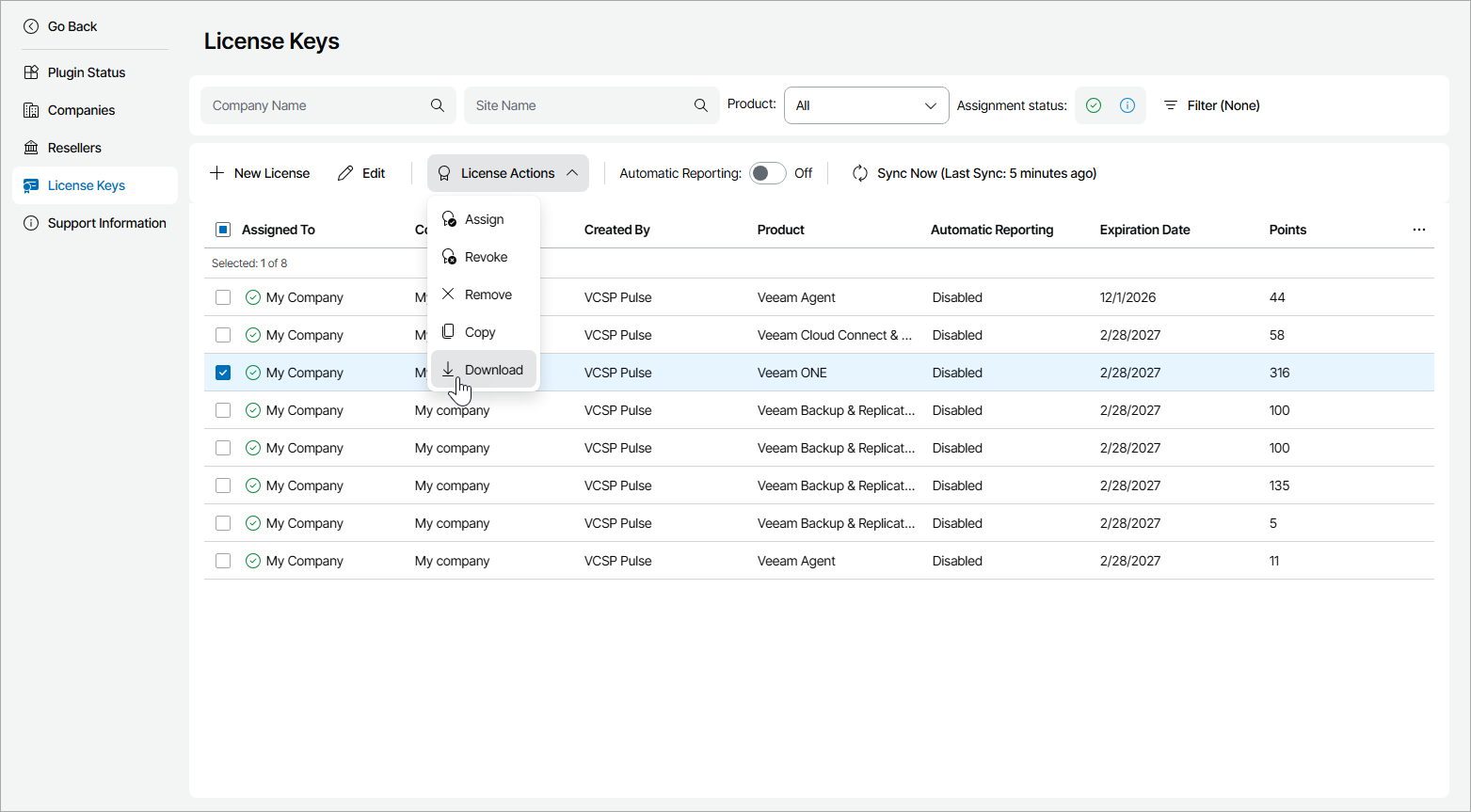 Download License Key