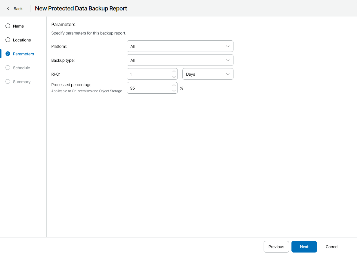 Specify Report Parameters