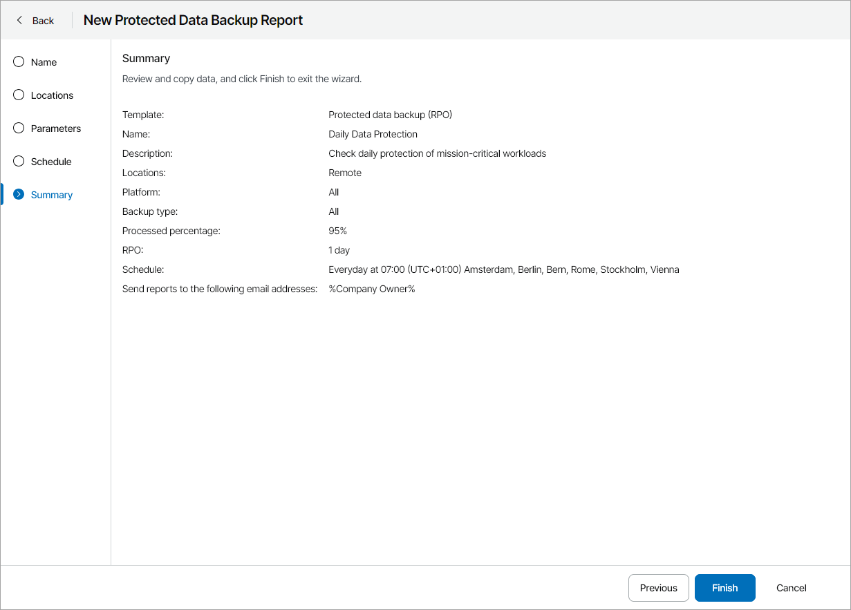 Review Report Configuration