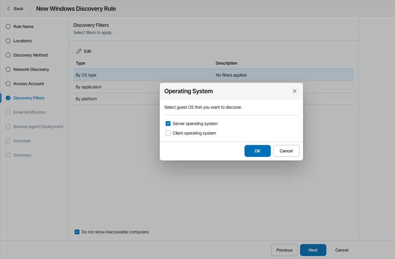 Choose Discovery Filters