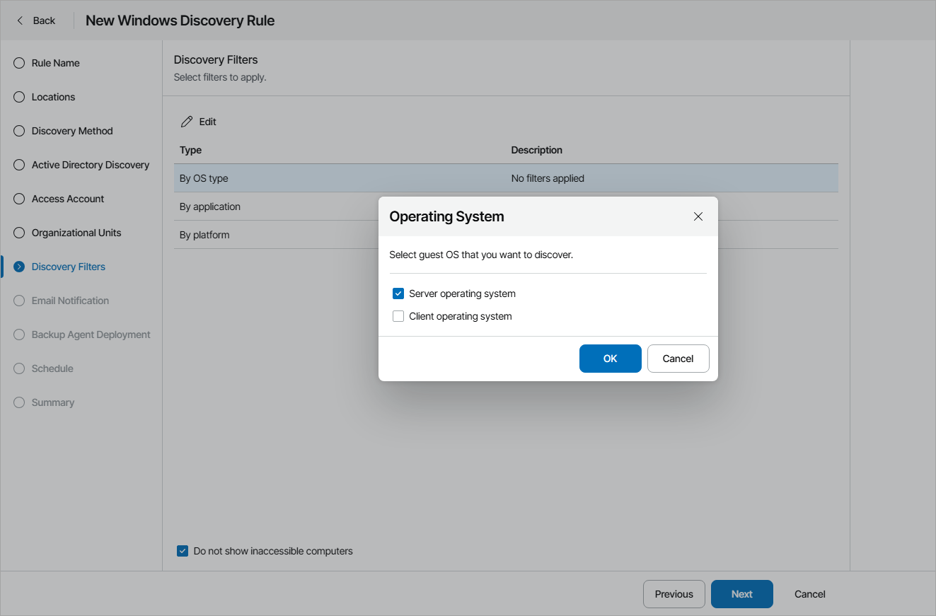 Choose Discovery Filters