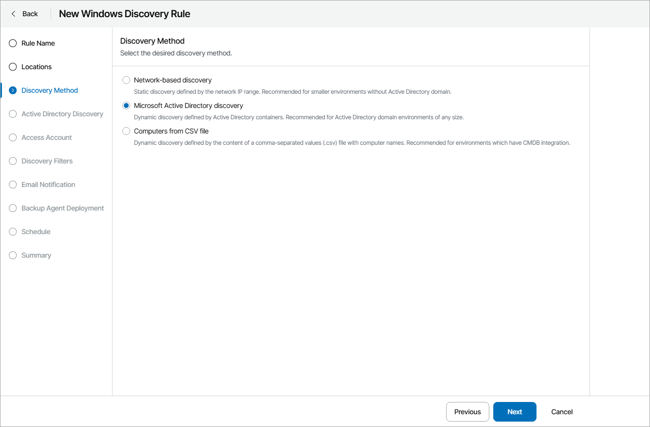 Choose Discovery Method