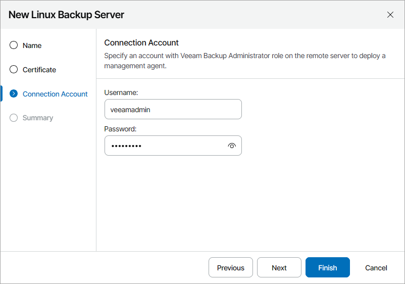Specify Connection Account Credentials