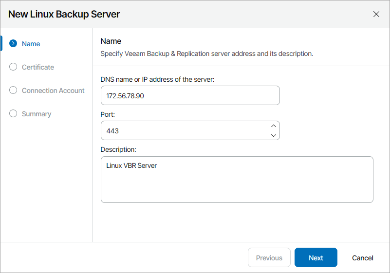 Specify Server Address