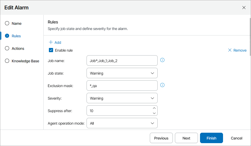 Customize Alarm Rules
