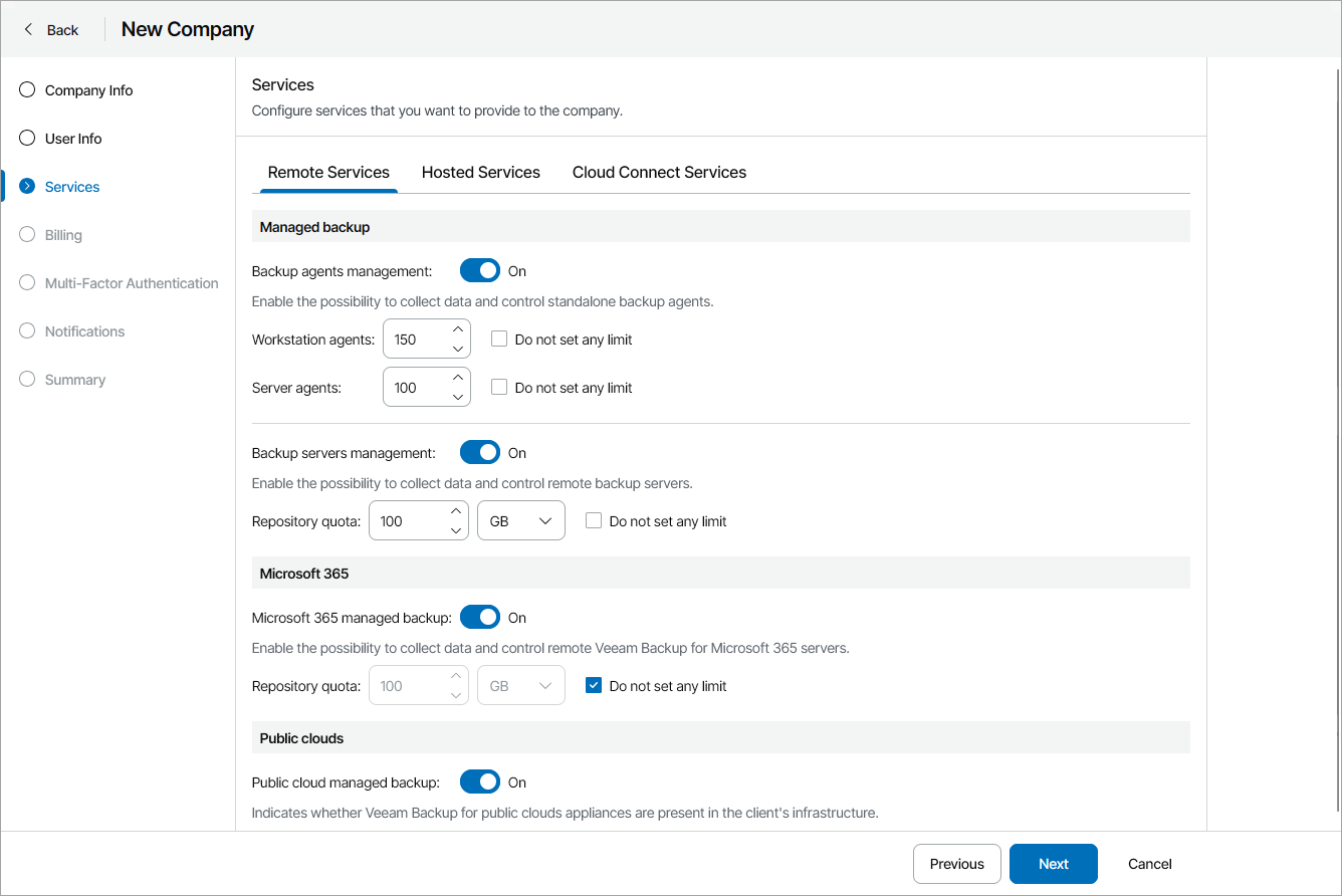 Allocate Remote Sevice Quota
