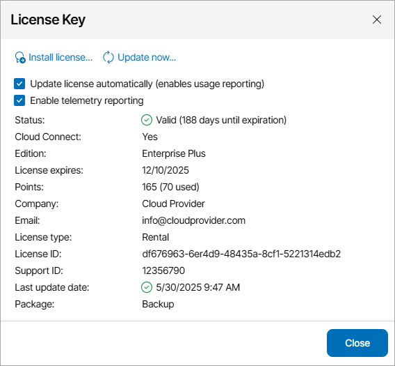 Enable Automatic License Update