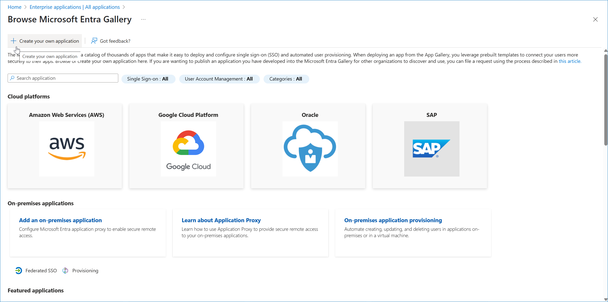 Create New Application