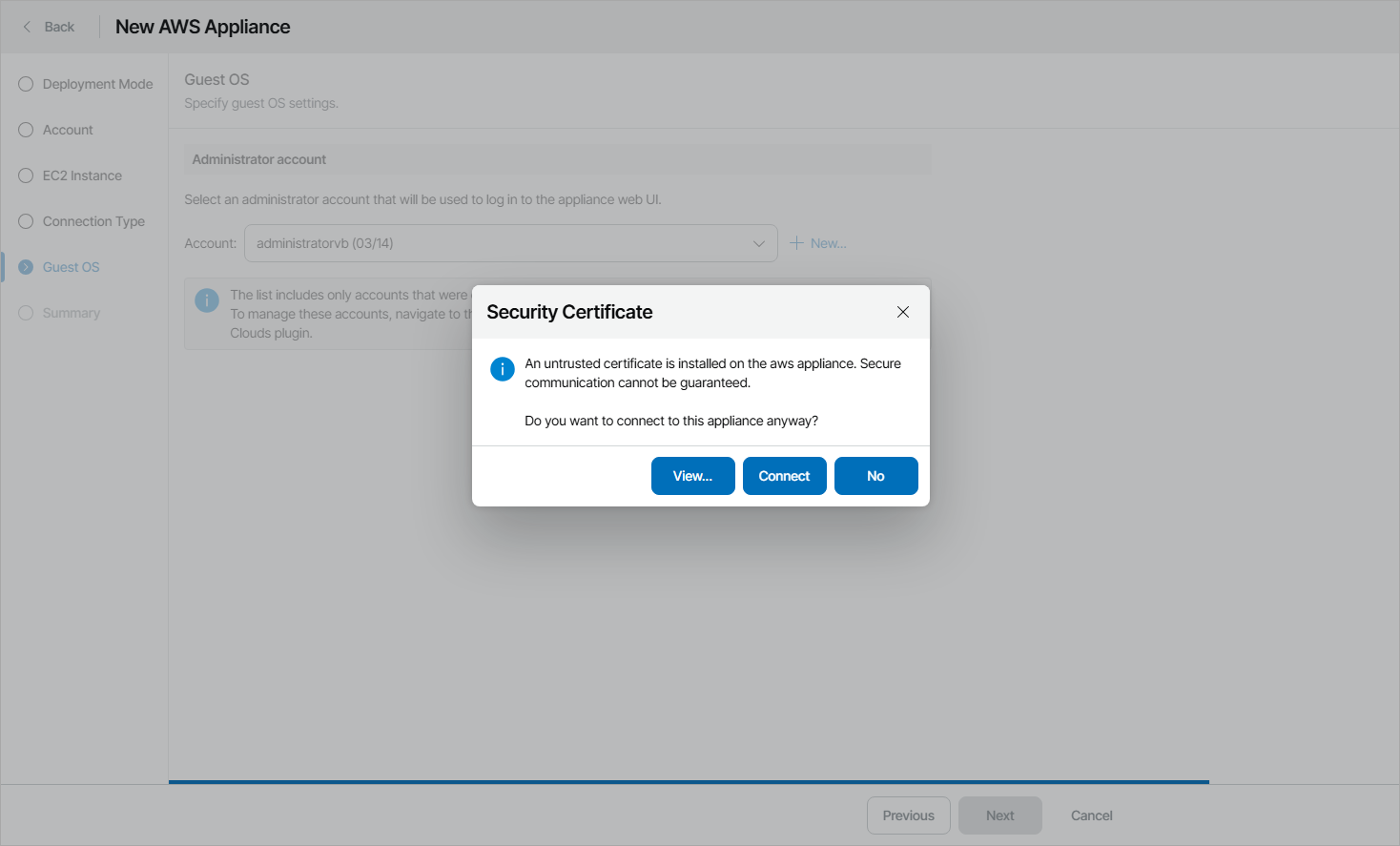 View Security Certificate