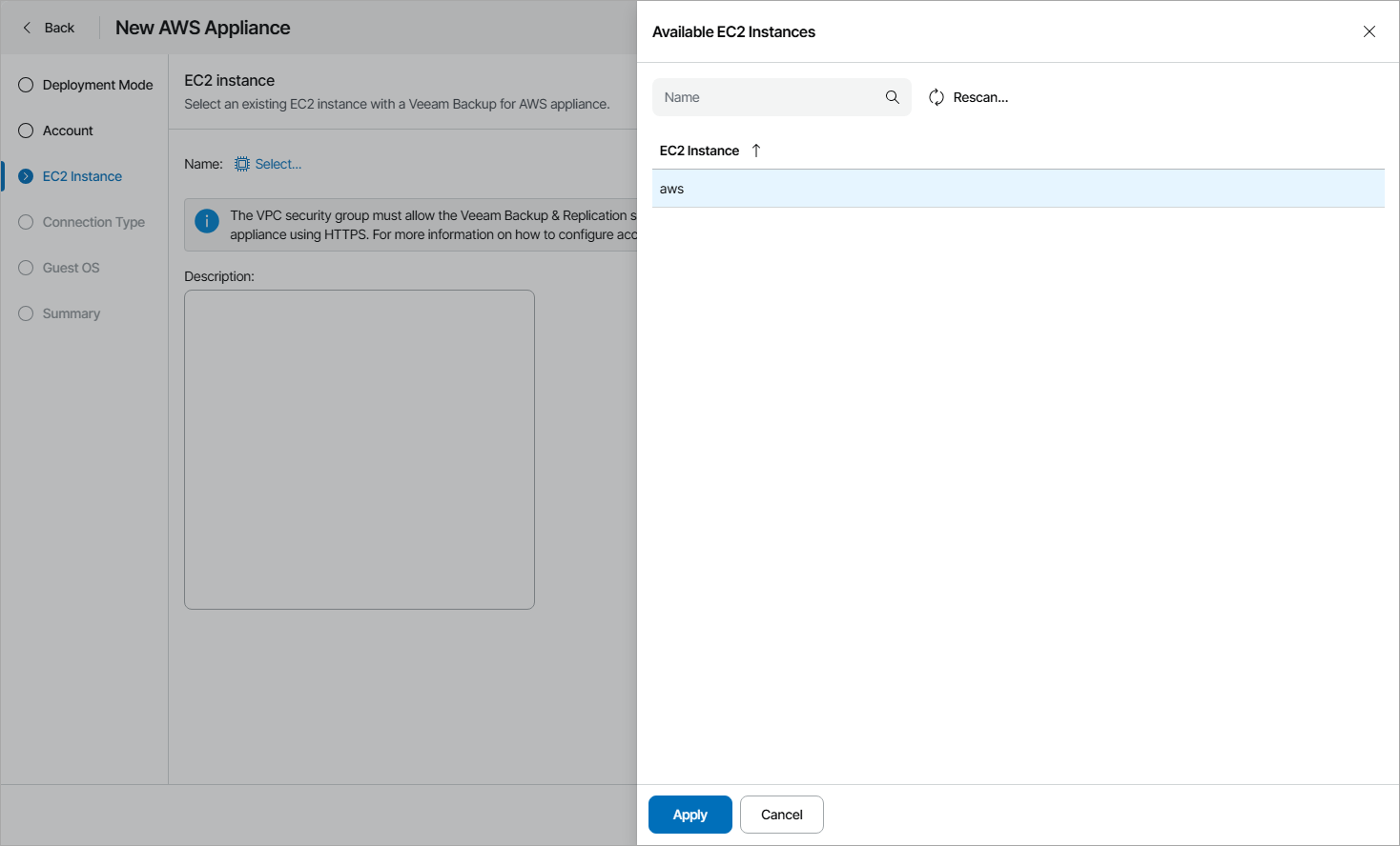 Select EC2 Instance