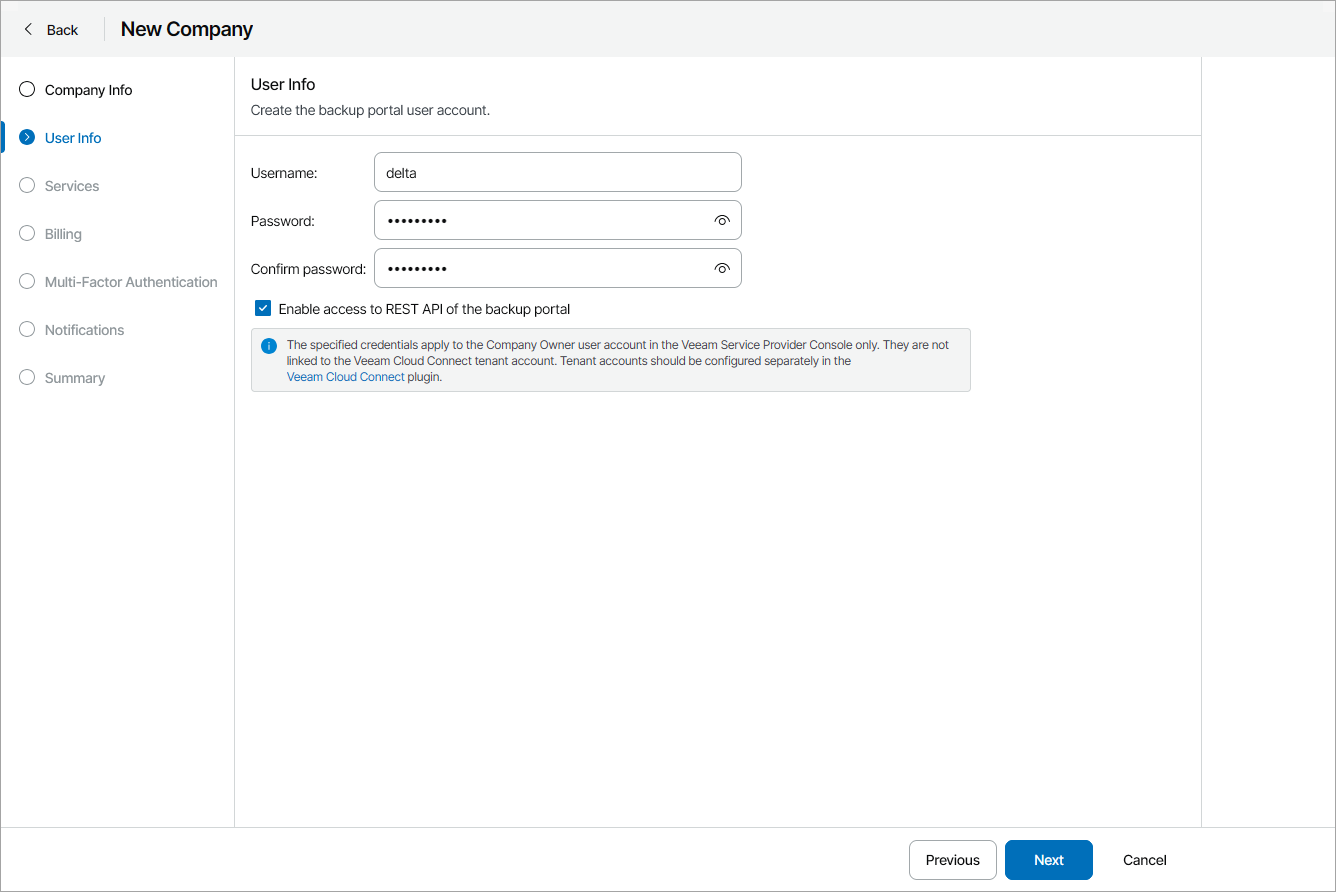 Create Client Account