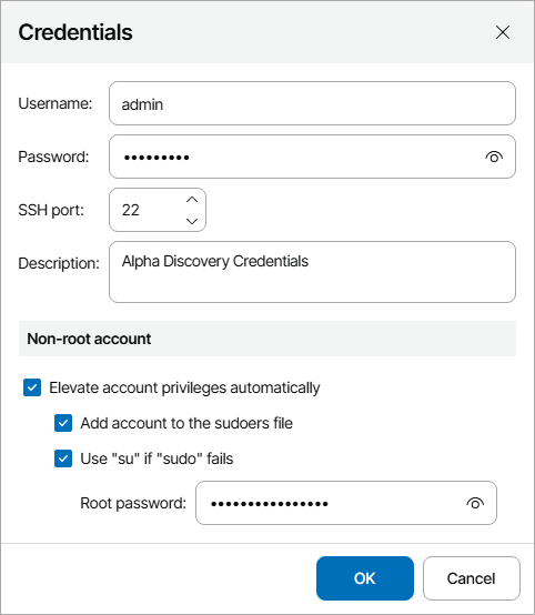 Specify Linux Credentials