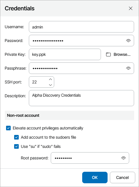 Specify Linux Private Key