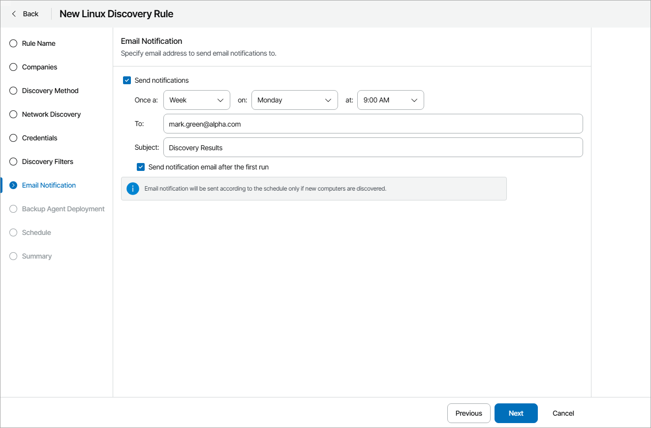 Configure Discovery Notifications