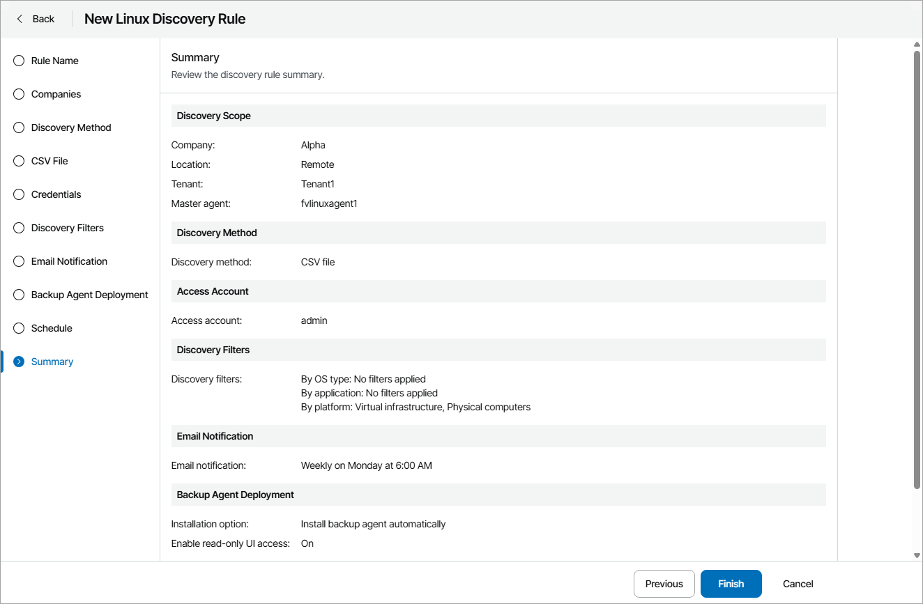 Review Discovery Settings