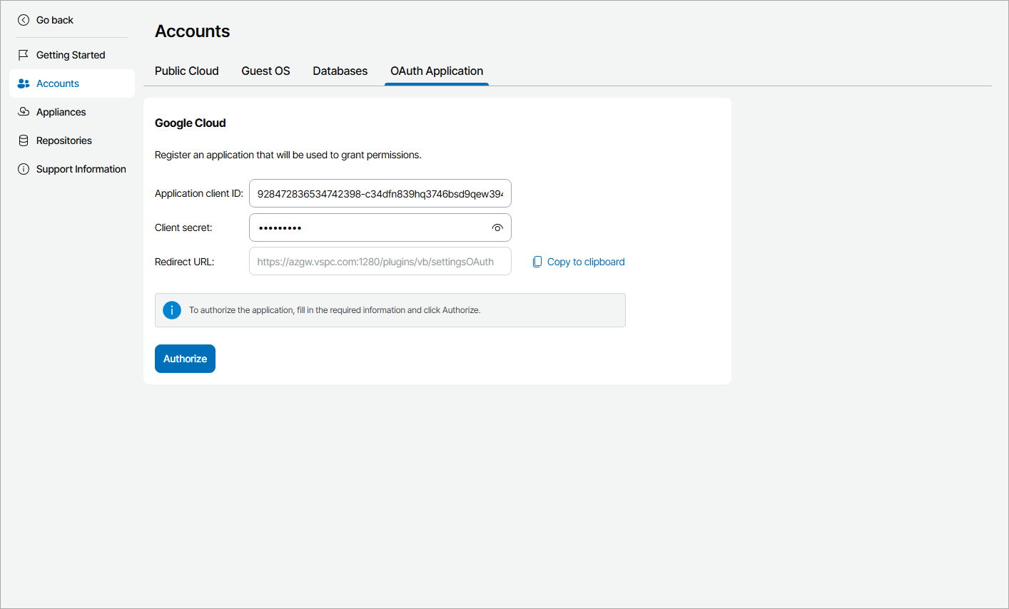 Authorize Application