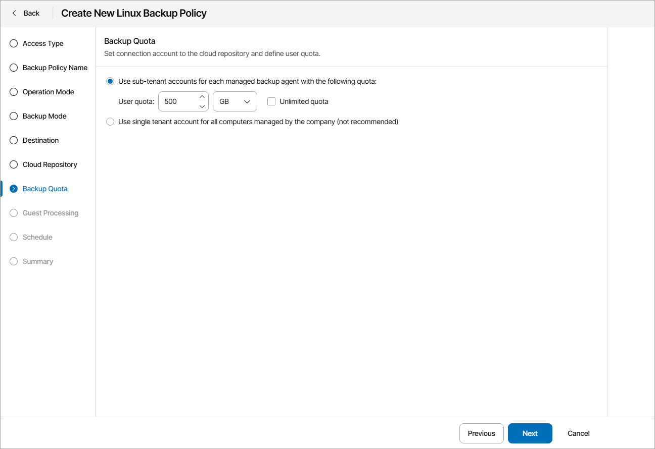 Specify Cloud Repository Quota