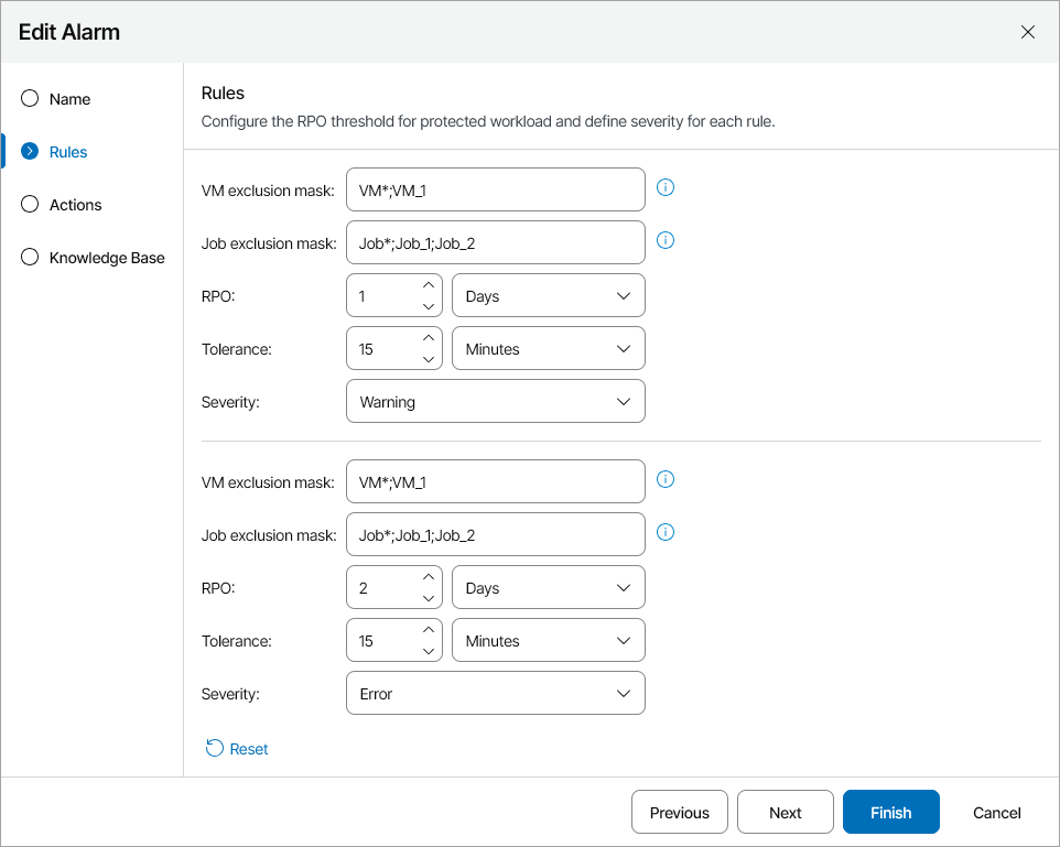 Customize Alarm Rules
