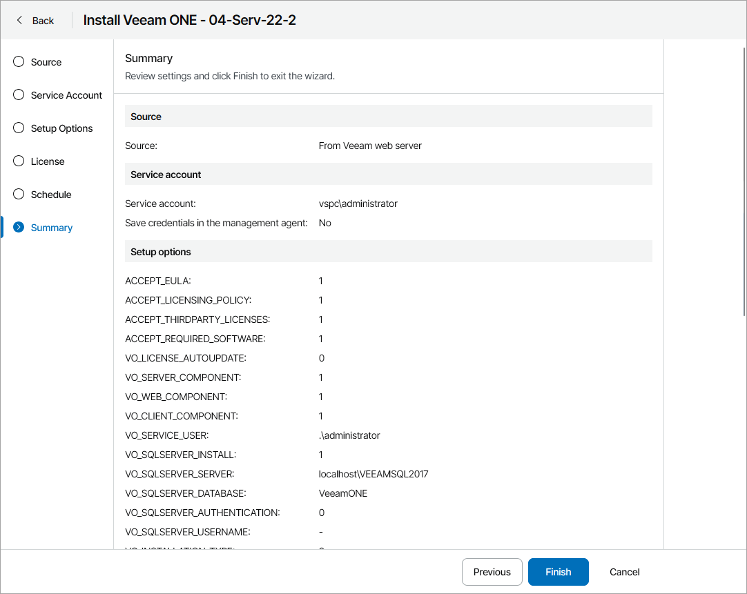 Review Deployment Settings