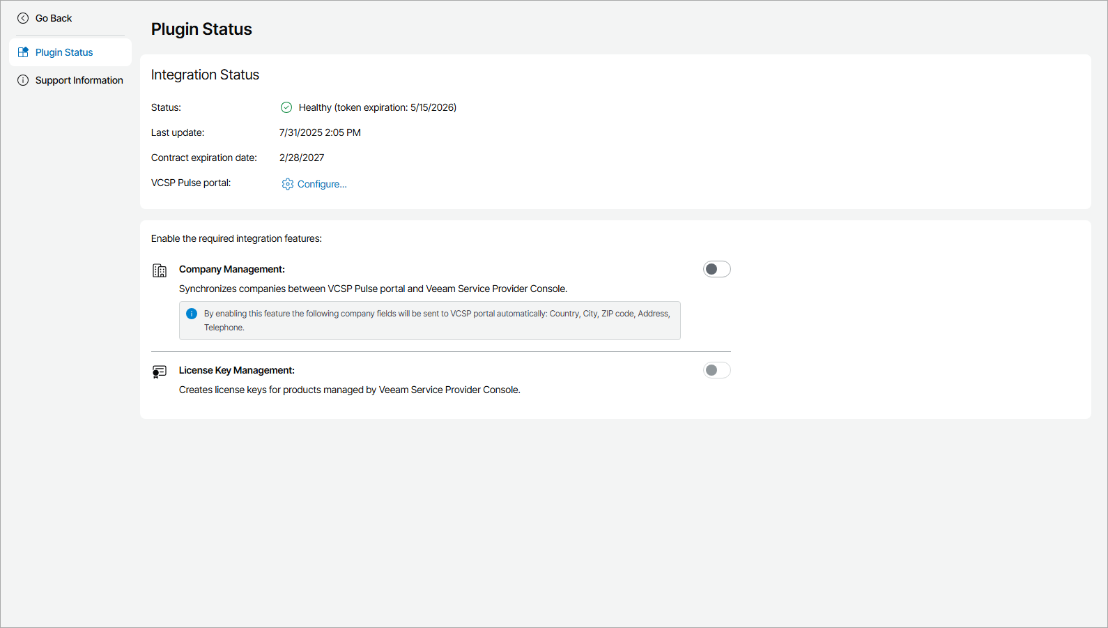 Configure Plugin Connection