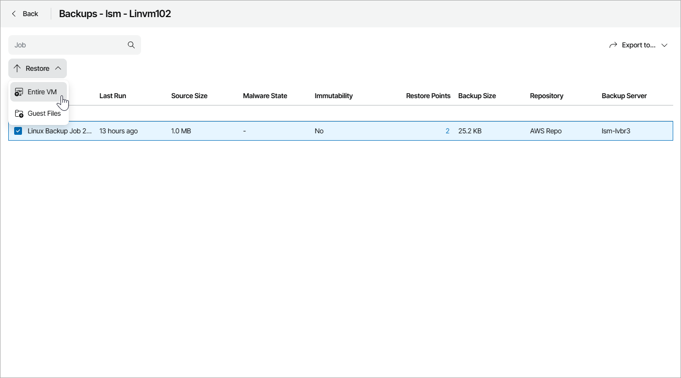 Access Restore Wizard