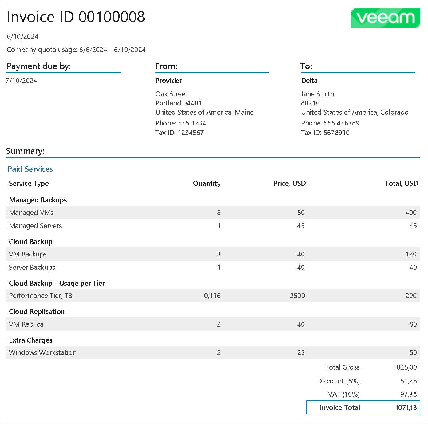 Invoice Example