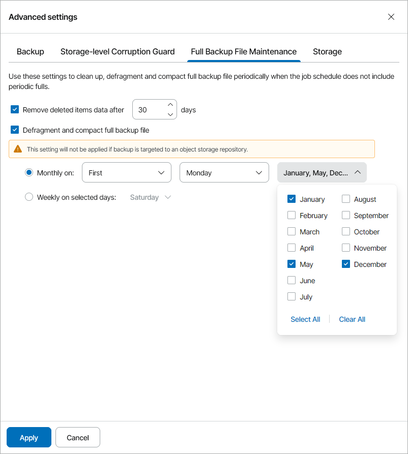 Specify Advanced Settings