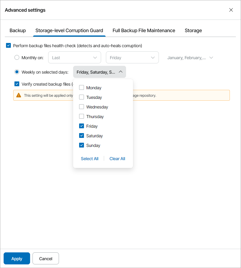 Specify Advanced Settings