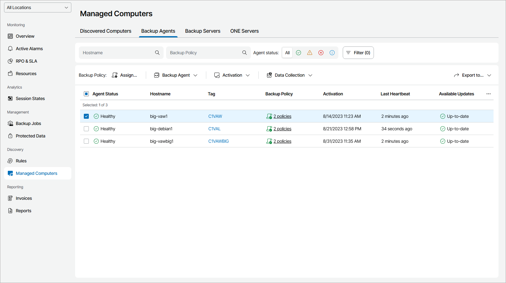 View Backup Agent Details