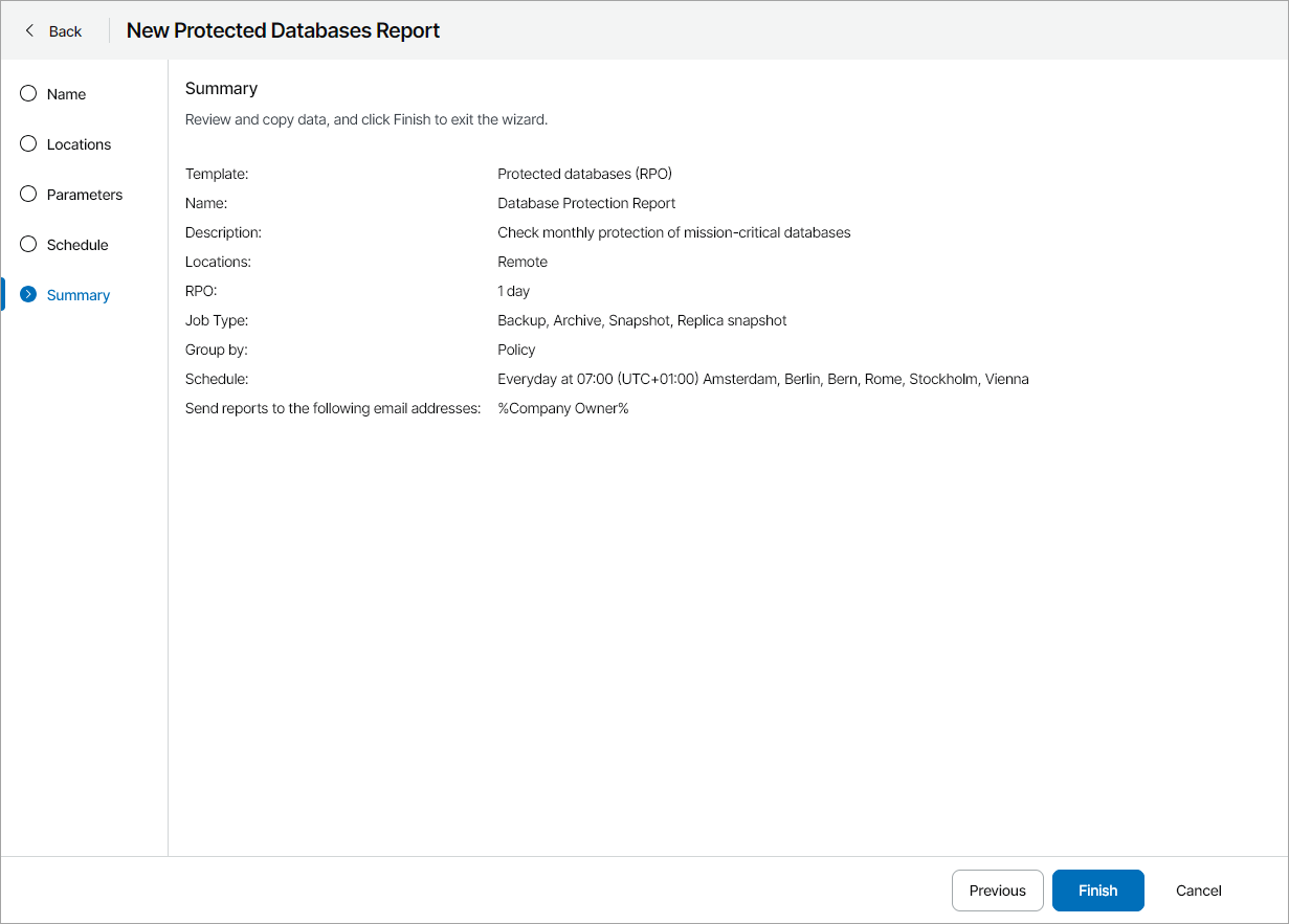 Review Report Configuration