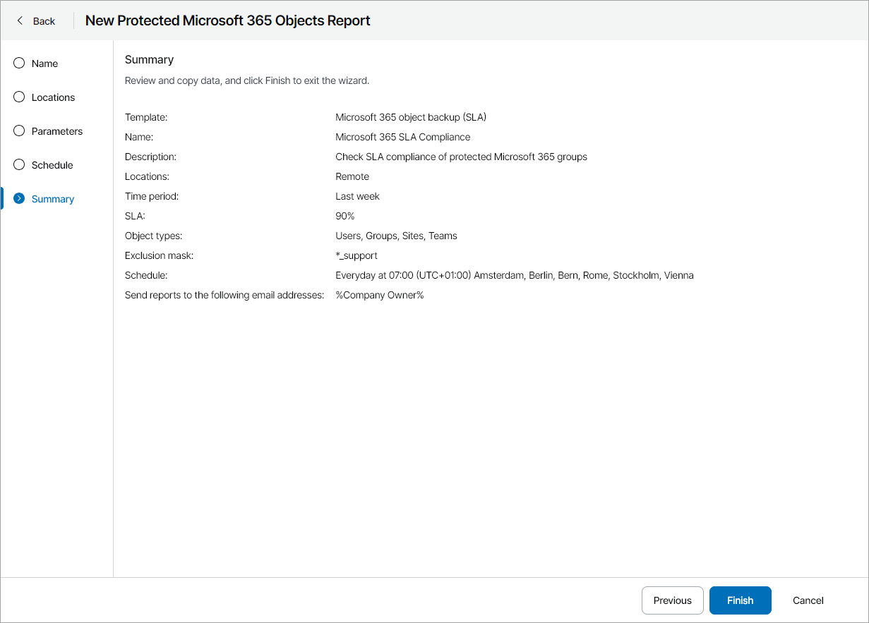 Review Report Configuration