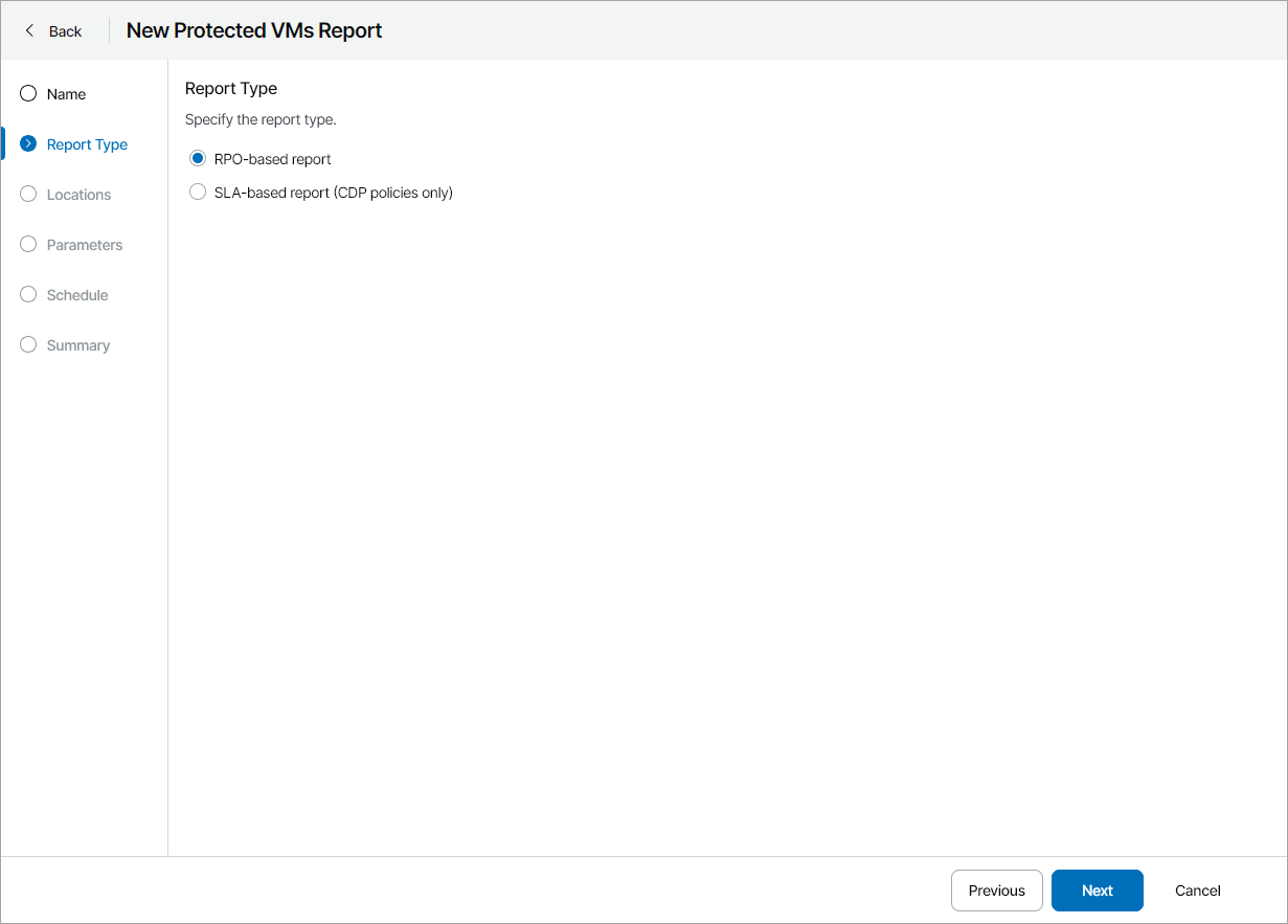 Specify Report Type
