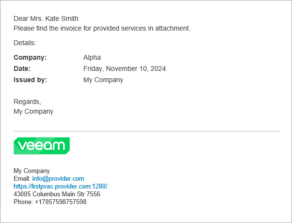 Billing Notification