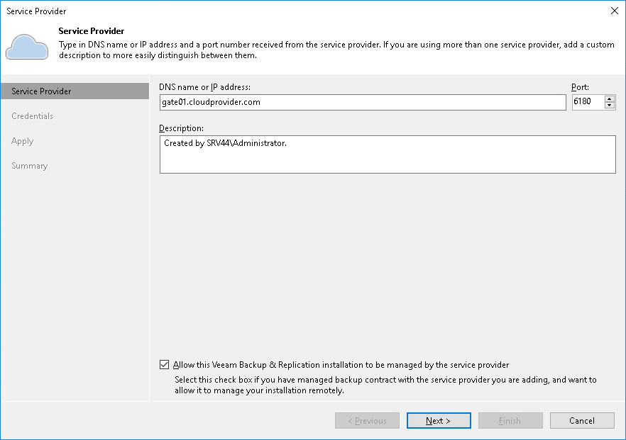 Connect Backup Server