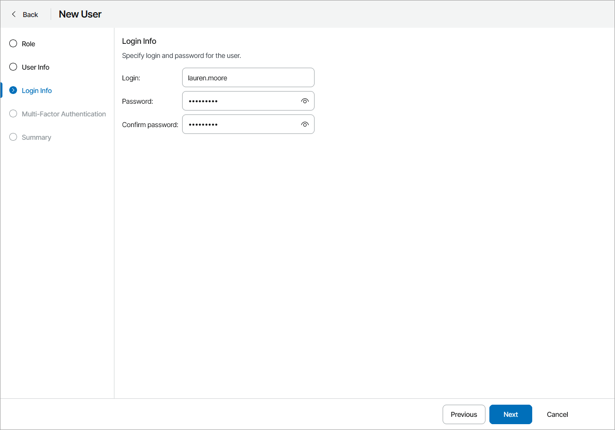 Specify User Credentials