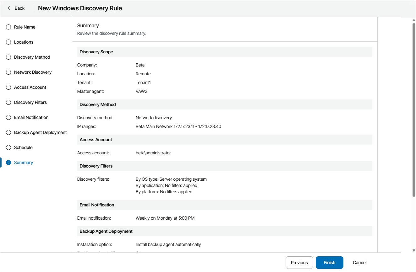 Review Discovery Settings