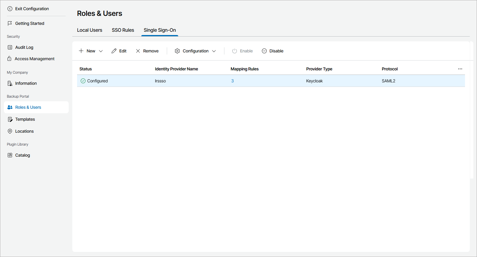 Viewing Identity Provider Details