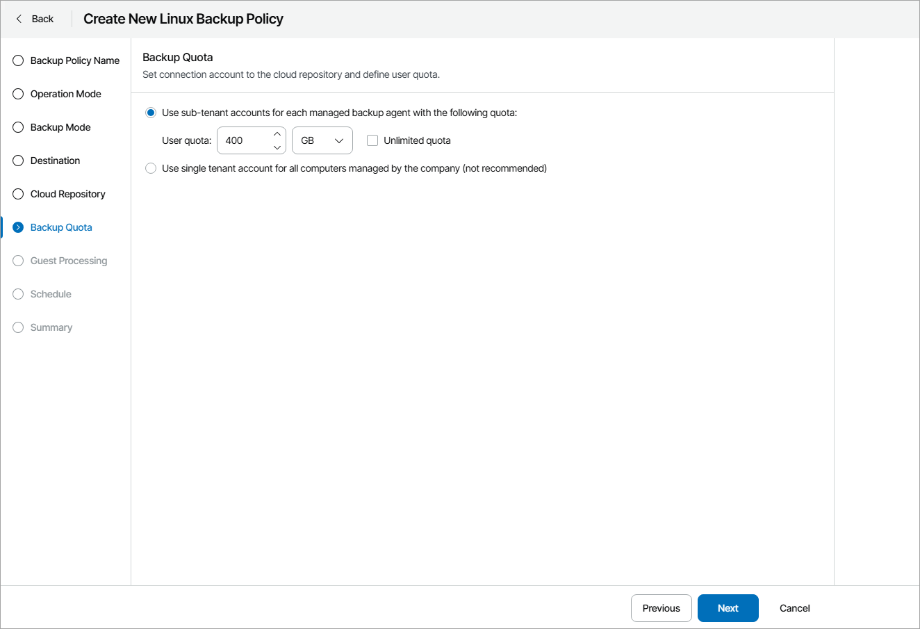 Specify Cloud Repository Quota