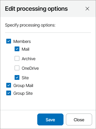 Specify Processing Options