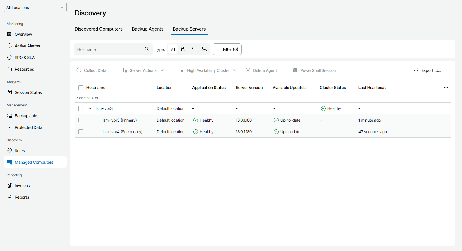 View Backup Server Details